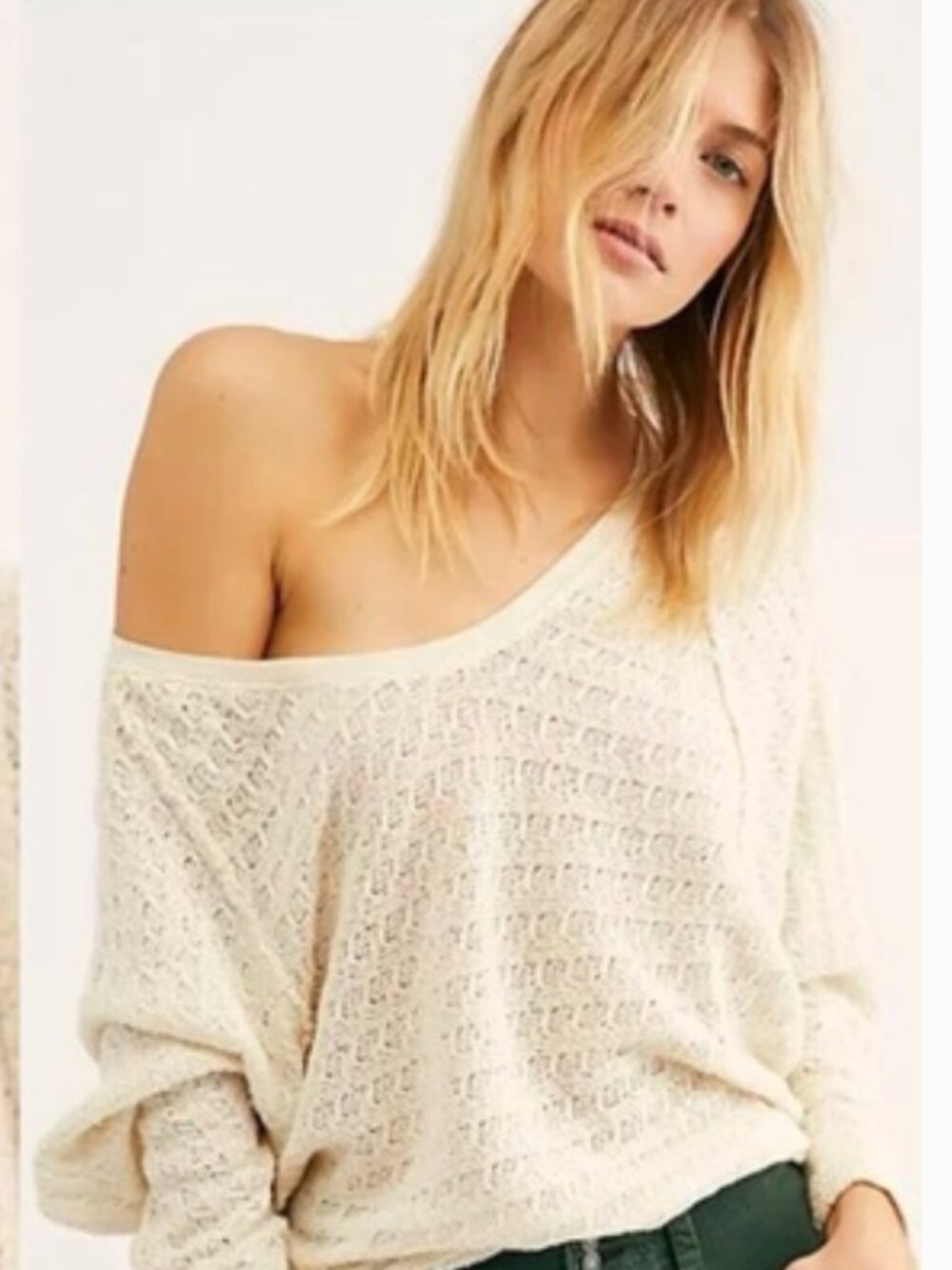 Free People Thien Hacci V Neck Sweater Size Medium